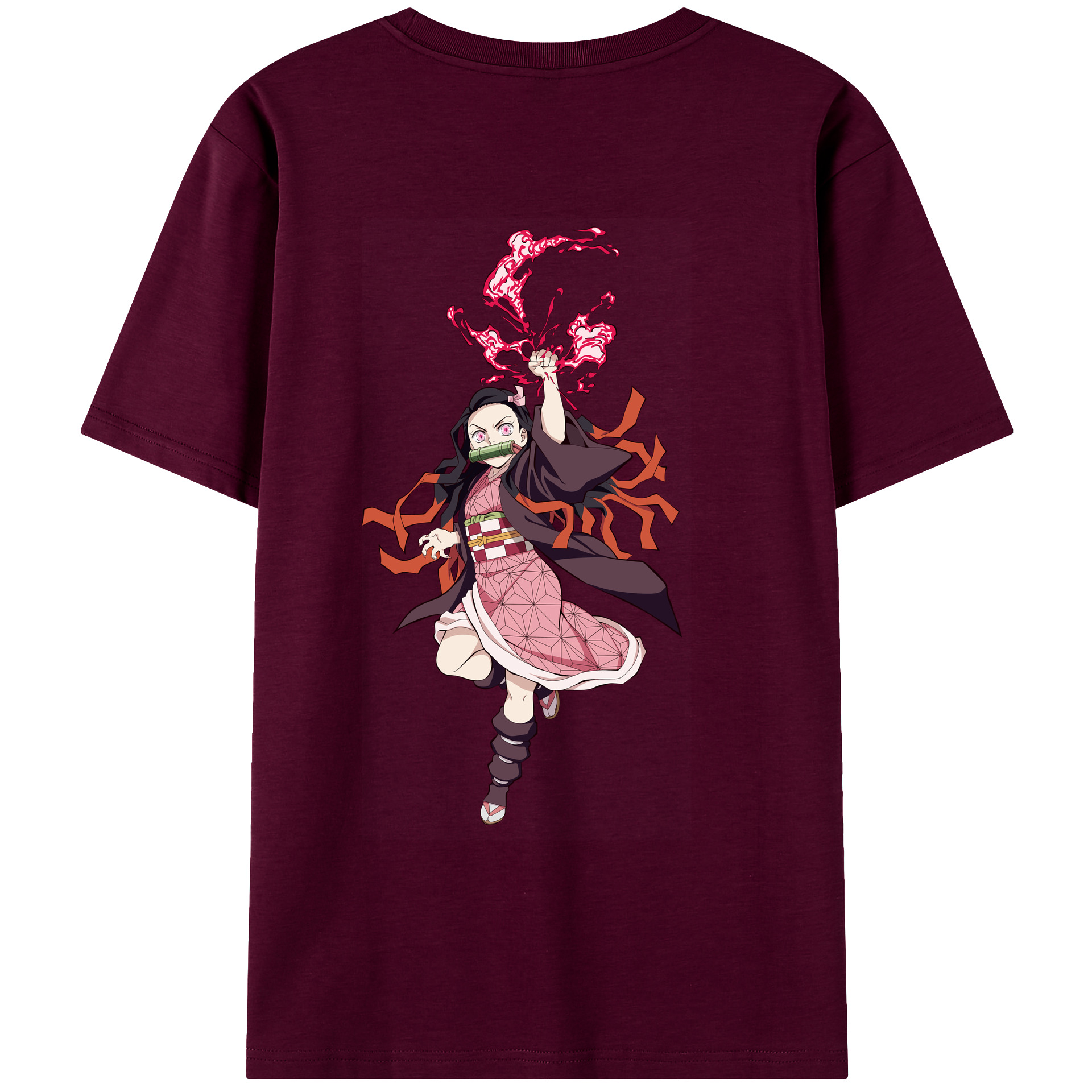 （画像用） 鬼滅の刃（きめつのやいば）竈門 禰󠄀豆子／かまど ねずこ Kamado Nezuko レディース半袖Tシャツ(バックプリント)